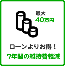 ローンよりお得!7年間の維持費軽減